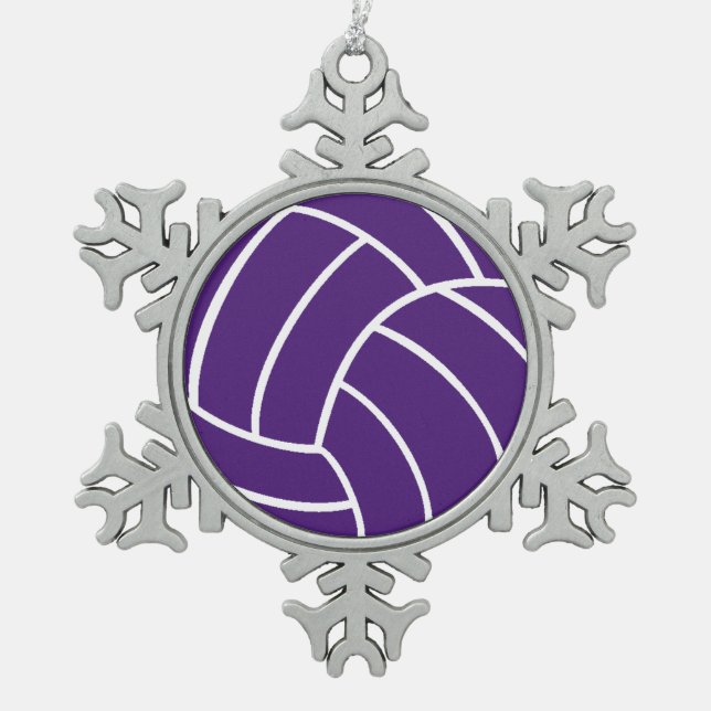 Purple Volleyball Ornament (Front)