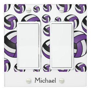 Purple Volleyball Pattern Light Switch Cover