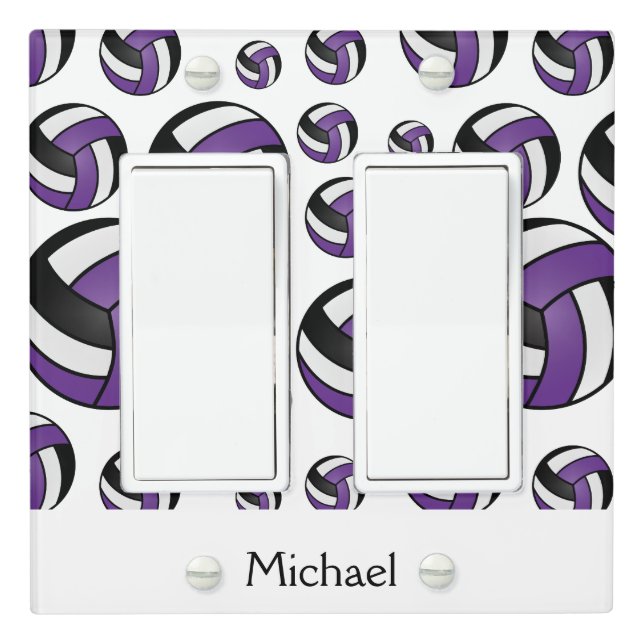 Purple Volleyball Pattern  Light Switch Cover (In Situ)