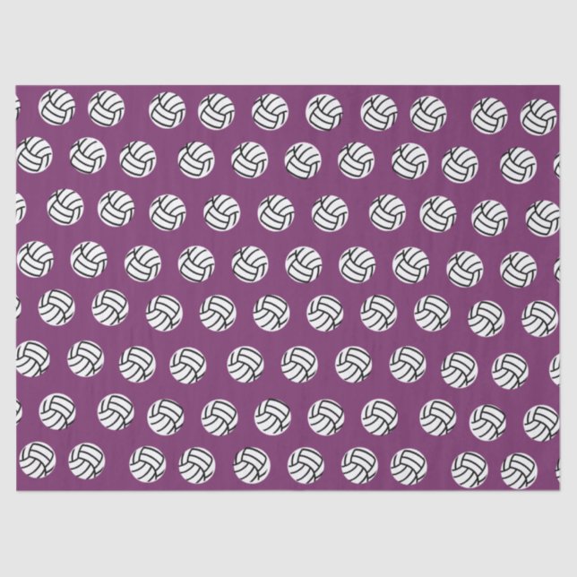 Purple Volleyball Pattern Tissue Paper (Front)