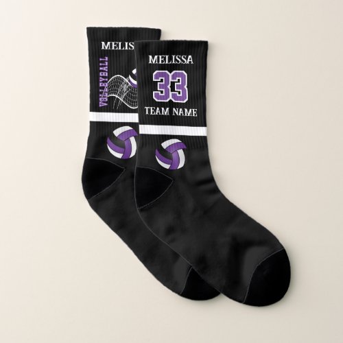 Purple Volleyball _ Personalize Socks