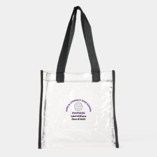 Purple Volleyball Player Personalized High School Clear Tote Bag