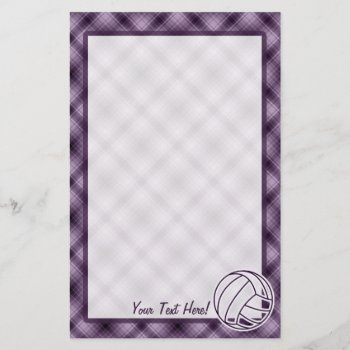 Purple Volleyball Stationery by SportsWare at Zazzle