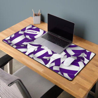 purple volleyball team colors athlete name desk mat