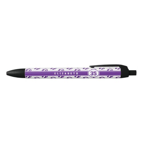 purple volleyball team colors girls boys name black ink pen