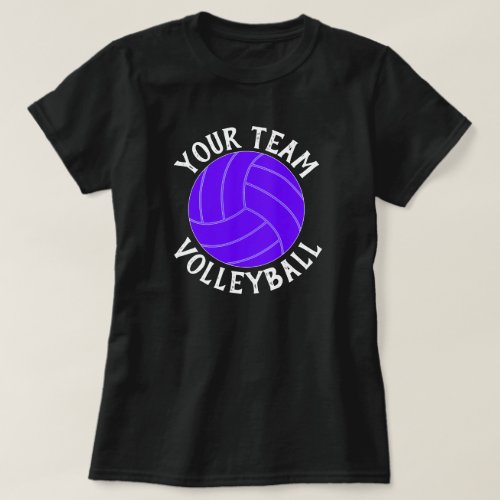 Purple Volleyball Team Player and Number T_Shirt