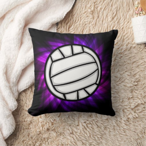 Purple Volleyball Throw Pillow Zazzle