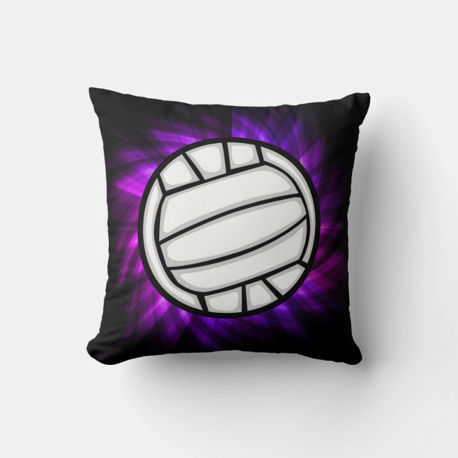 Purple Volleyball Throw Pillow (Front)