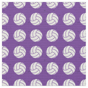 Purple Volleyball Wood Floor Patterned Fabric