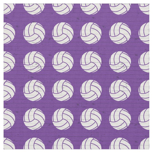 Purple Volleyball Wood Floor Patterned Fabric (Close Up)