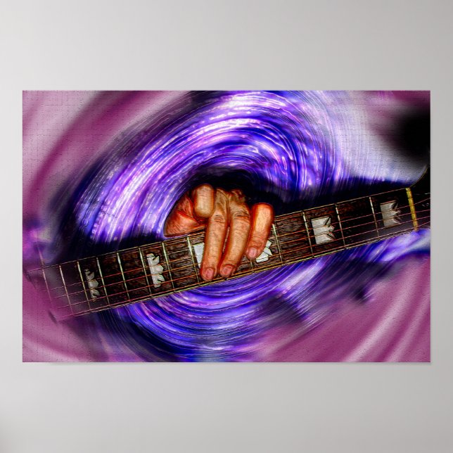 Purple Vortex Guitar Grip Poster (Front)