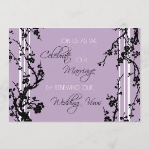 Purple Vow Renewal Ceremony Invitation Card
