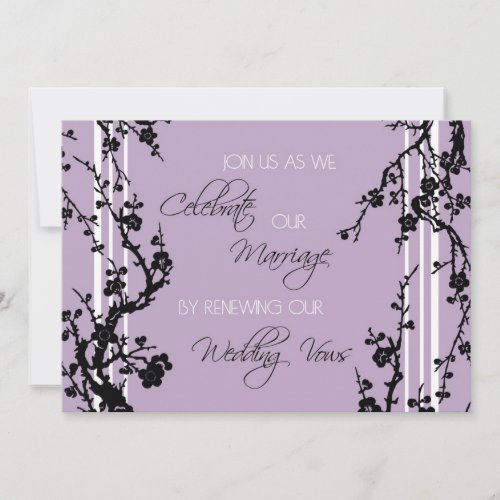 Purple Vow Renewal Ceremony Invitation Card