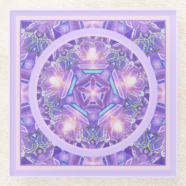 Purple W1 Glass Coaster (Front)