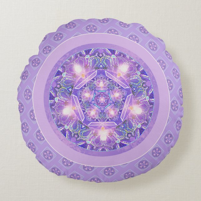 Purple W1 Round Pillow (Front)