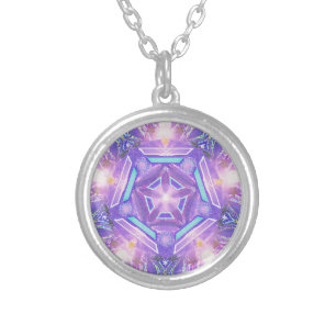 Purple W1 Silver Plated Necklace