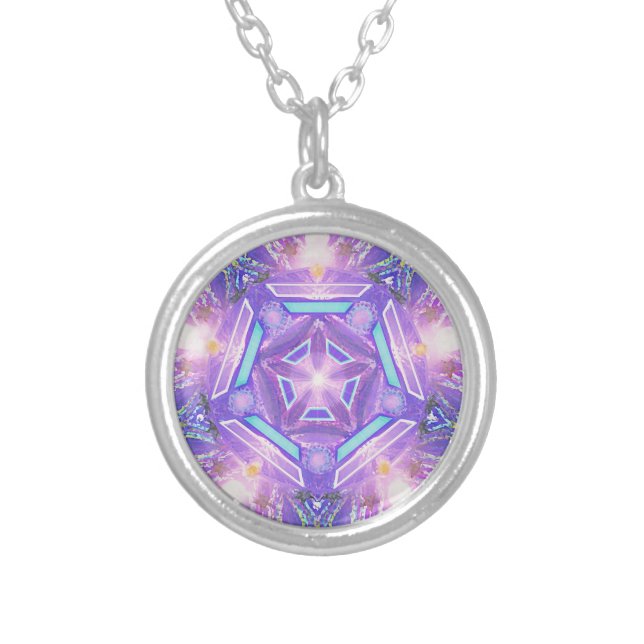 Purple W1 Silver Plated Necklace (Front)