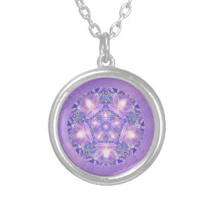 Purple W1 Silver Plated Necklace