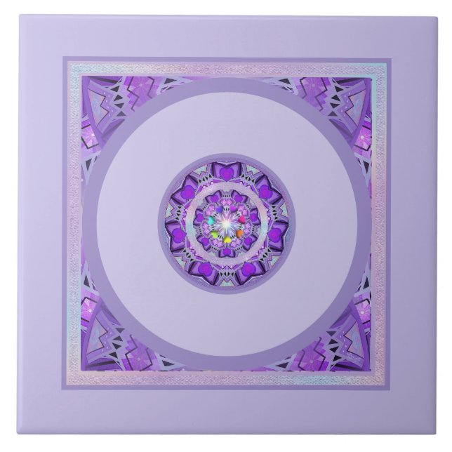 Purple W2 Ceramic Tile (Front)