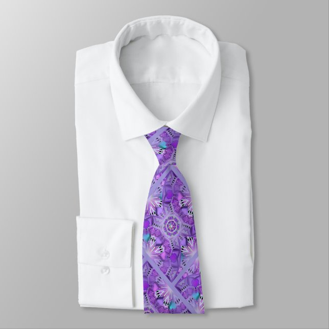 Purple W2 Neck Tie (Tied)