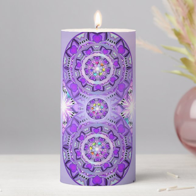 Purple W2 Pillar Candle (In Situ)