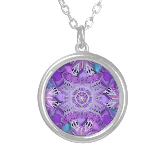 Purple W2 Silver Plated Necklace (Front)