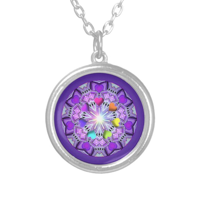 Purple W2 Silver Plated Necklace (Front)