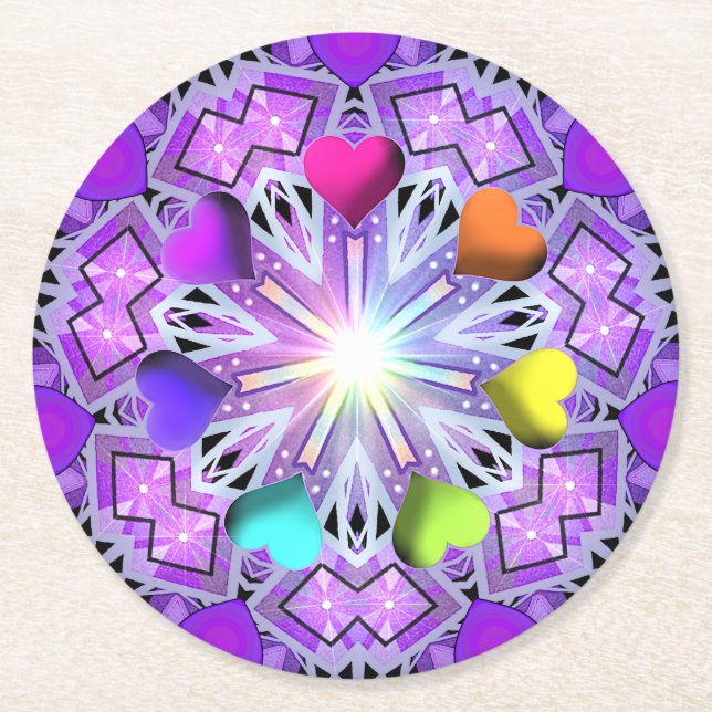 Purple W2 Square Paper Coaster (Front)