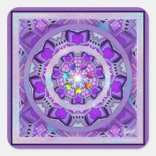 Purple W2 Square Sticker