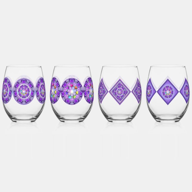Purple W2 Stemless Wine Glass (Front)