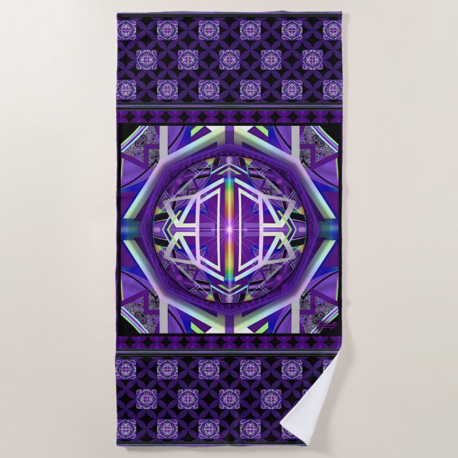Purple W3 Beach Towel (Front)