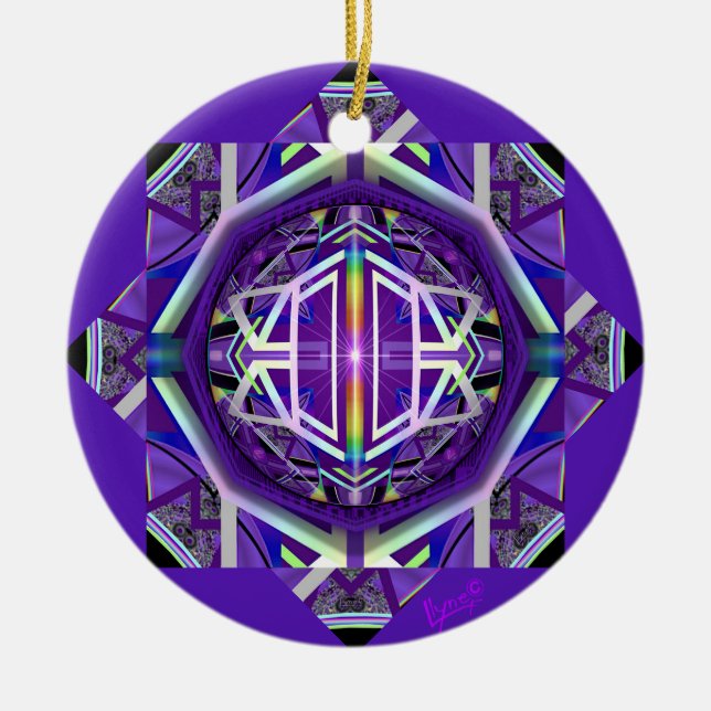 Purple W3 Ceramic Ornament (Front)