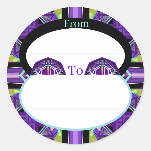 Purple W3 Classic Round Sticker (Front)