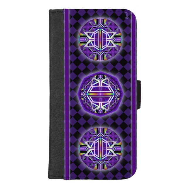 Purple W3 iPhone Wallet Case (Front)