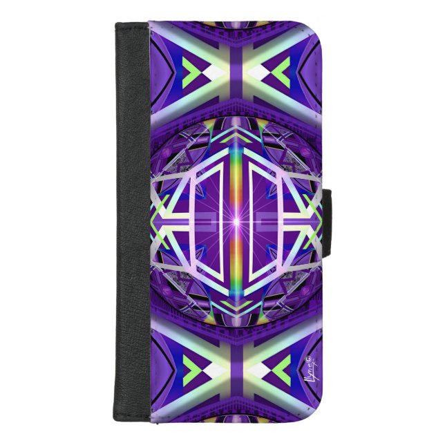 Purple W3 iPhone Wallet Case (Front)