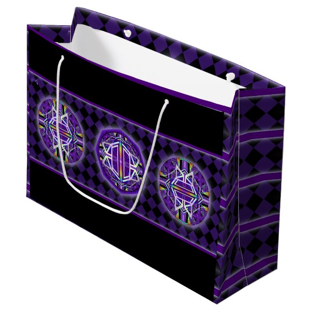 Purple W3 Large Gift Bag (Front Angled)