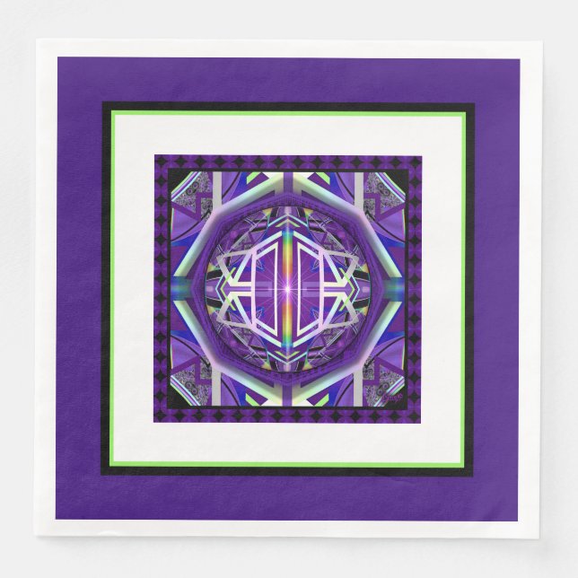 Purple W3 Paper Dinner Napkins (Front)