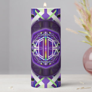 Purple W3 Pillar Candle