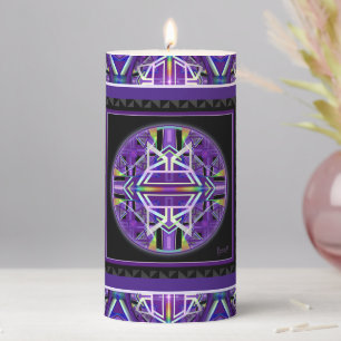 Purple W3 Pillar Candle
