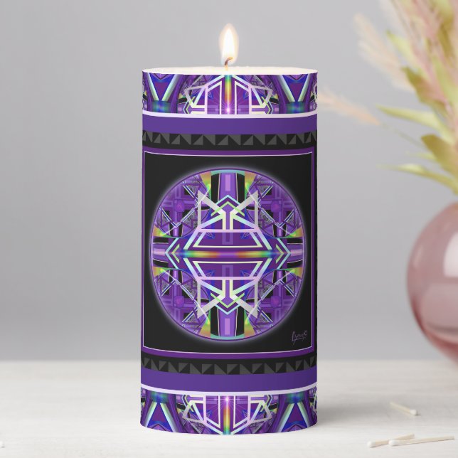 Purple W3 Pillar Candle (In Situ)