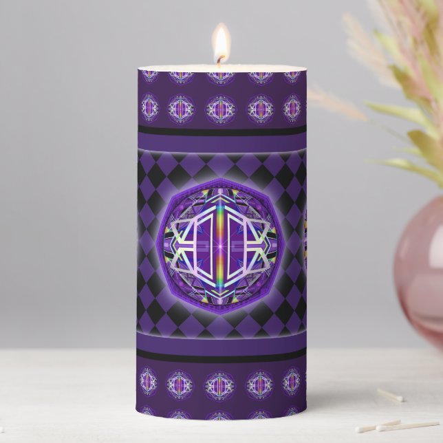 Purple W3 Pillar Candle (In Situ)