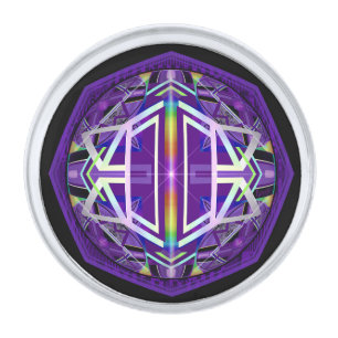 Purple W3 Silver Finish Lapel Pin