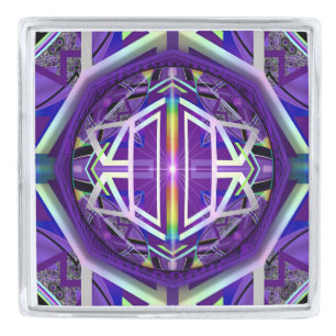 Purple W3 Silver Finish Lapel Pin