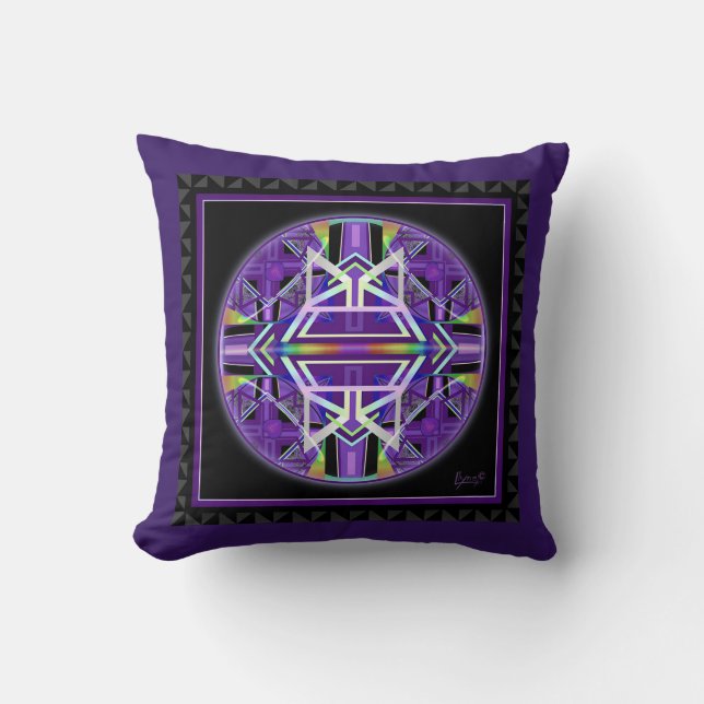 Purple W3 Throw Pillow (Front)