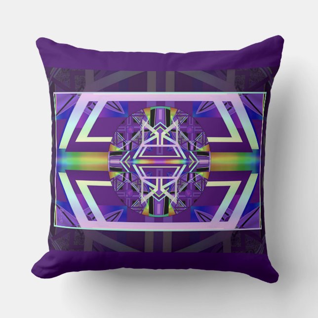 Purple W3 Throw Pillow (Front)