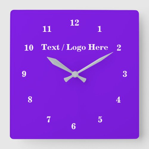 Purple Wall Clock with Your Text Choose Colors