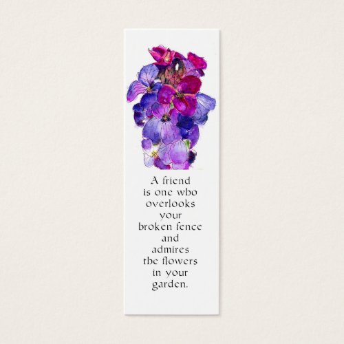 Purple Wallflower Bookmark