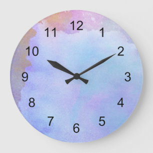 Purple water color clock / dorm room