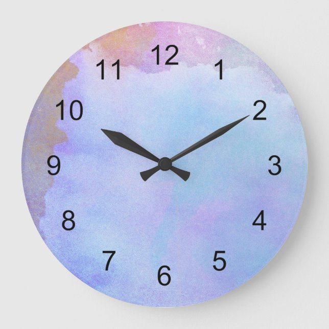 Purple water color clock / dorm room (Front)