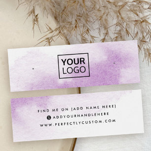 Purple water color logo stud earring display card